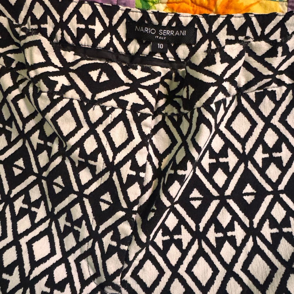 Mario Serrani Monochrome Geometric Trousers